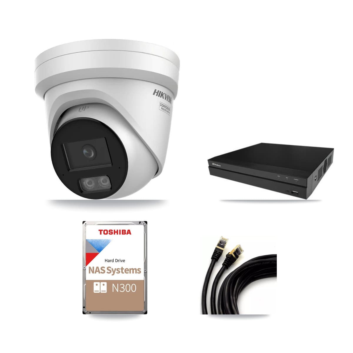 Hikvision & Prolux 16-Channel 4K CCTV Kit — 7 DS-2CD2387G3 Turret Cameras + 18TB Recording