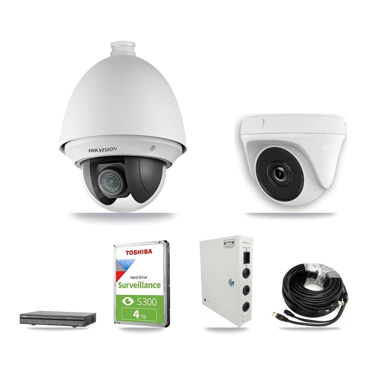 Hikvision & Dahua 8-Channel 2MP CCTV Kit — 4 PTZ + 2 Dome Cameras + 4TB Recording