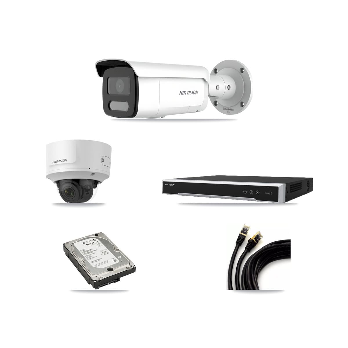 Hikvision 16-Channel 2MP – 4MP CCTV Kit — 1 2MP Dome + 3 4MP Bullet Cameras + 5TB Recording (DS-7616NI-M2 Recorder)