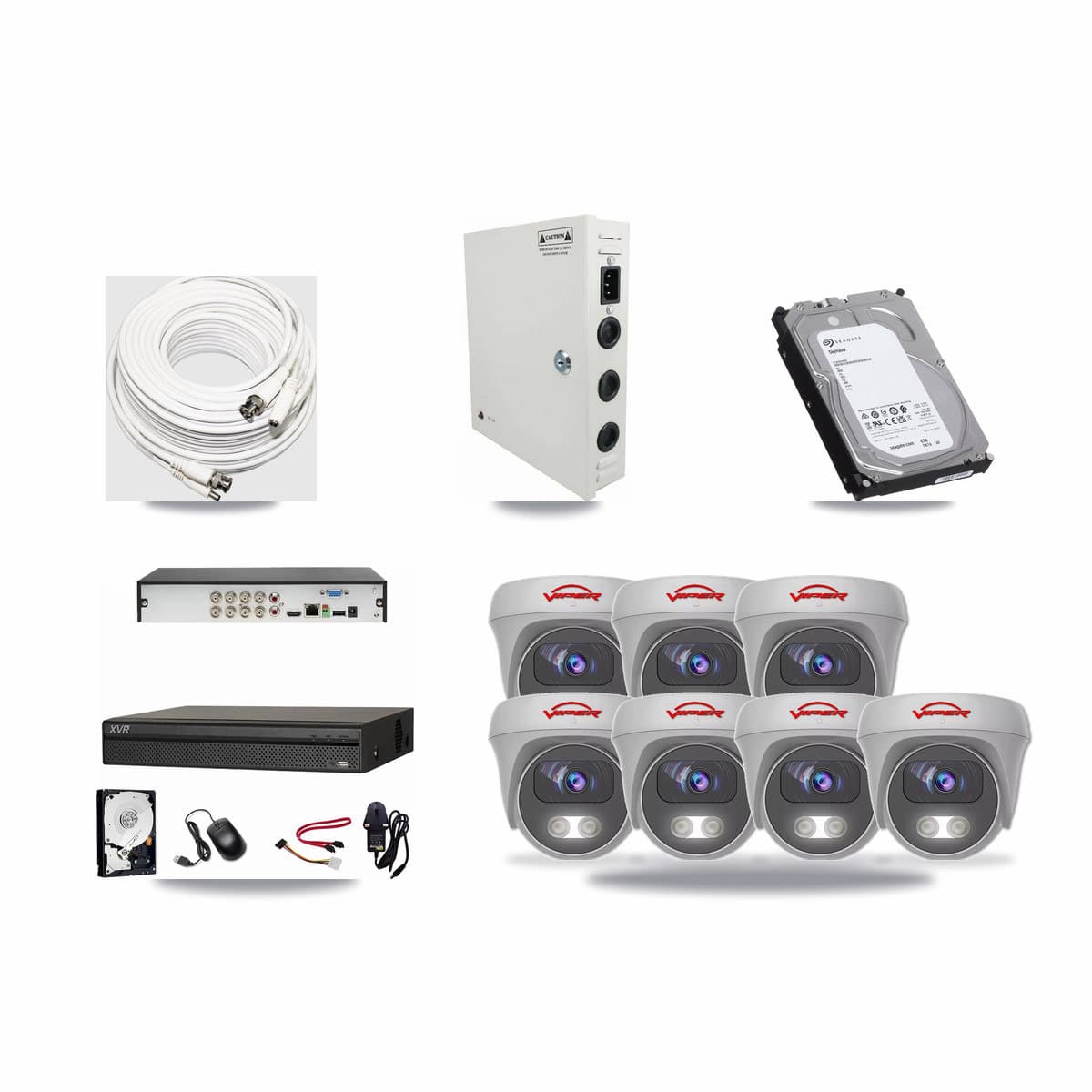 Dahua 8-channel CCTV kit: 7 cameras (7× 5MP Camera), 6TB hard drive