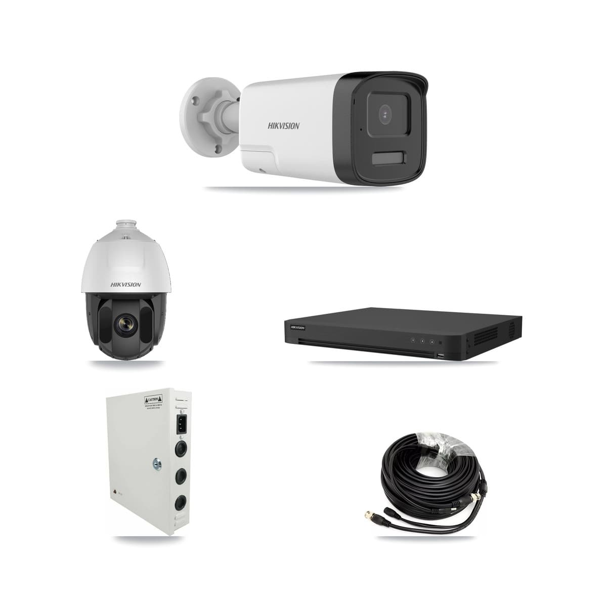Hikvision 32-Channel 2MP – 5MP CCTV Kit — 1 DS-2AE5225TI 2MP PTZ + 12 DS-2CE17K0T 5MP Bullet Cameras + 2× 8TB Recording - Image 1