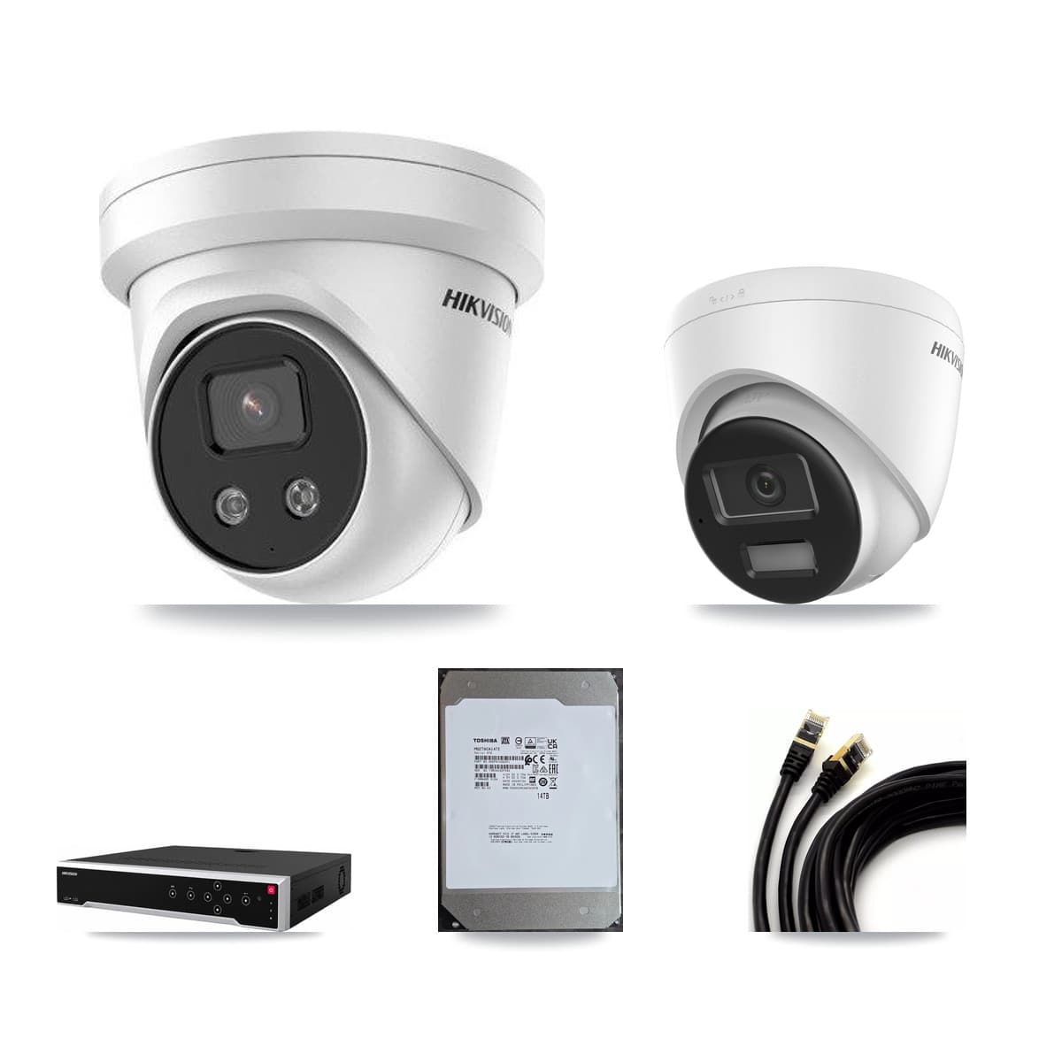 Hikvision 32-Channel 5MP – 4K CCTV Kit — 1 4K + 9 5MP Turret Cameras + 14TB Recording
