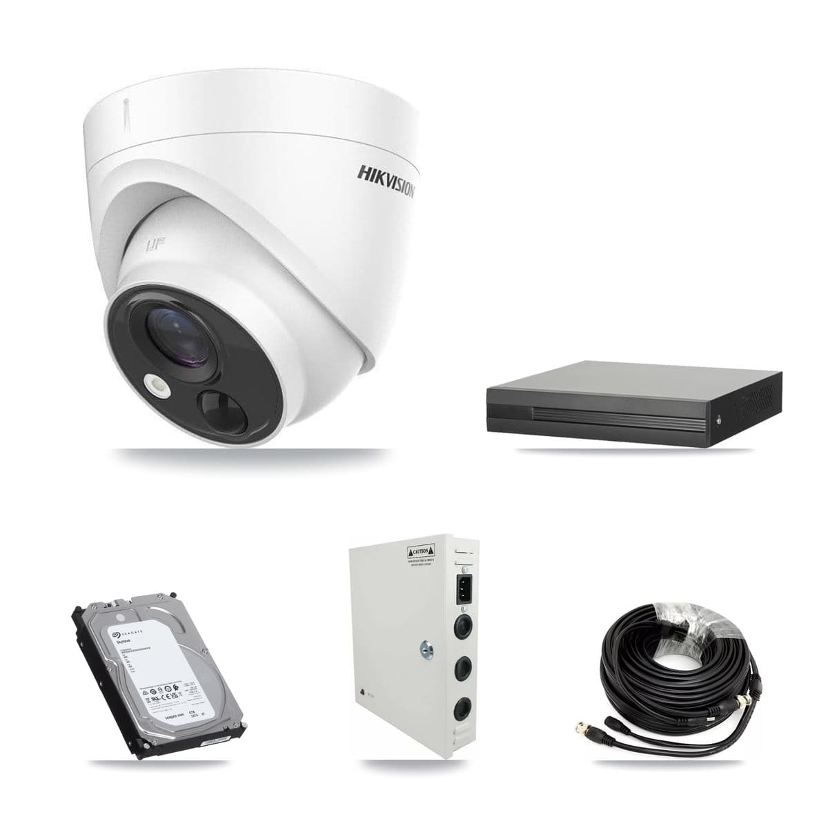 Hikvision 16-Channel 5MP CCTV Kit — 12 DS-2CE71H0T Turret Cameras + 6TB Recording