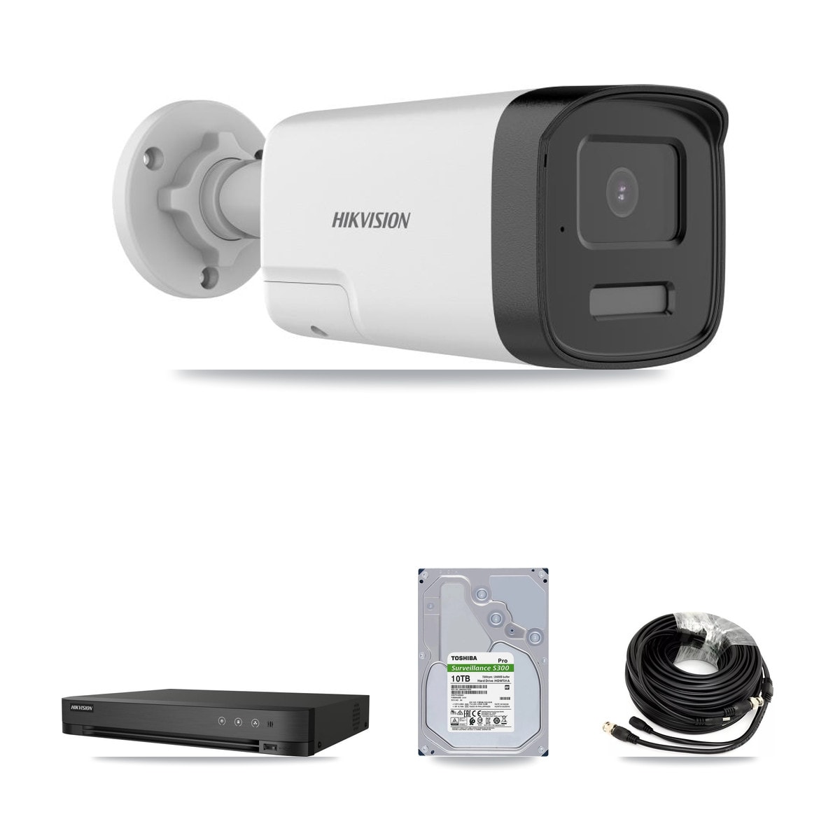 Hikvision 4-Channel 5MP CCTV Kit — 4 DS-2CE17K0T Bullet Cameras + 10TB Recording - Image 1