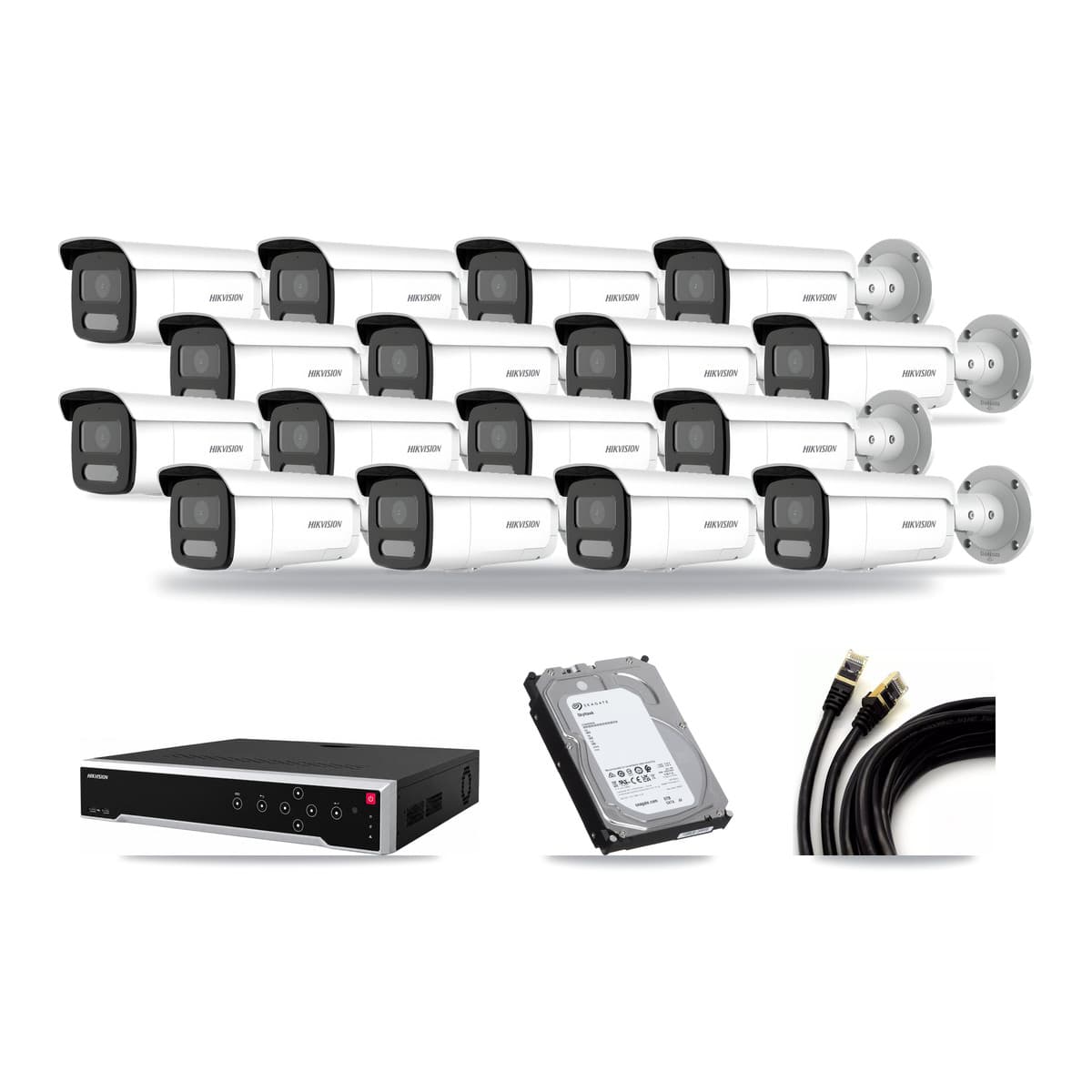 Hikvision 32-Channel 4MP CCTV Kit — 16 Bullet Cameras + 6TB Recording - Image 1