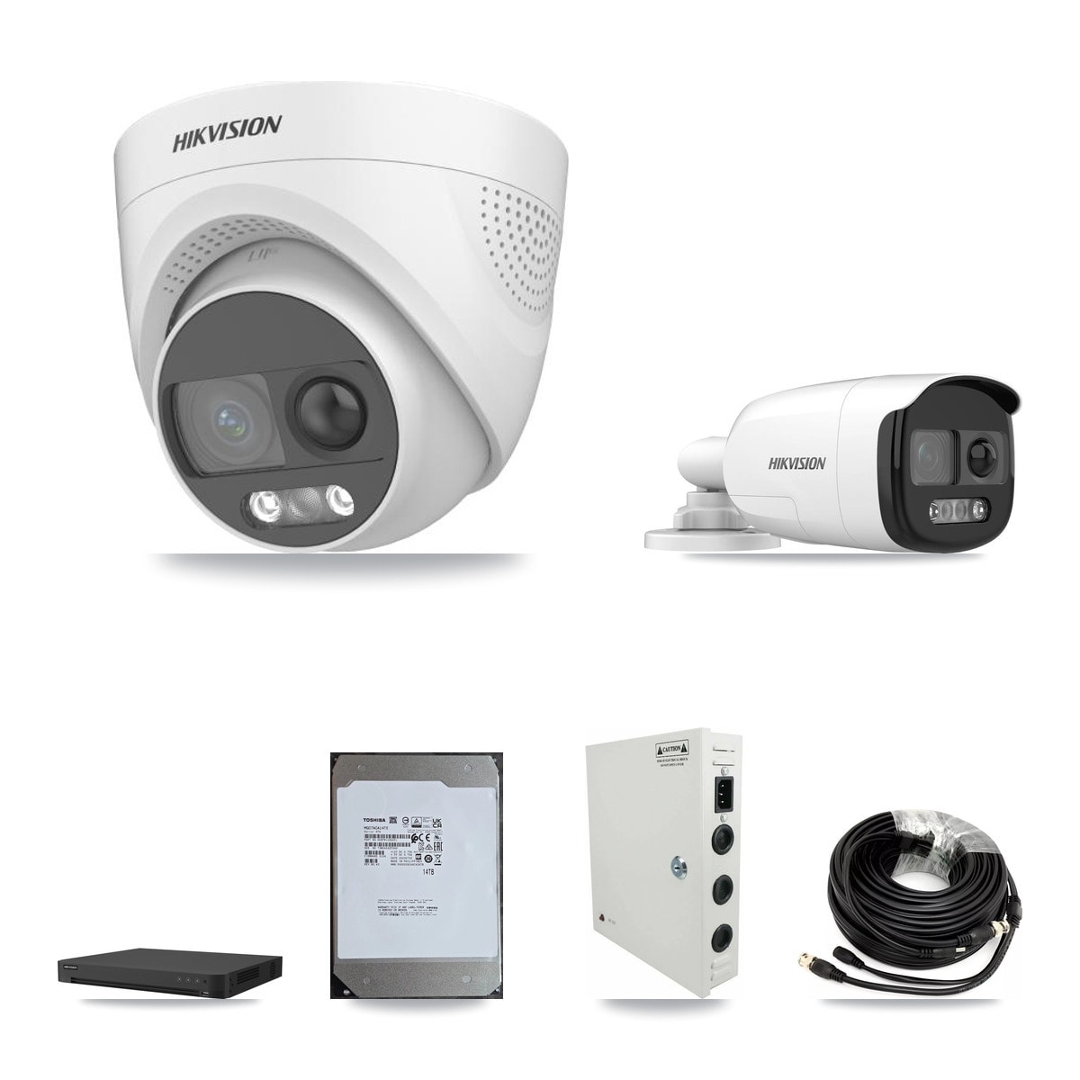 Hikvision 16-Channel 5MP CCTV Kit — 1 DS-2CE12KF3T Bullet + 10 DS-2CE72KF3T Turret Cameras + 14TB Recording - Image 1