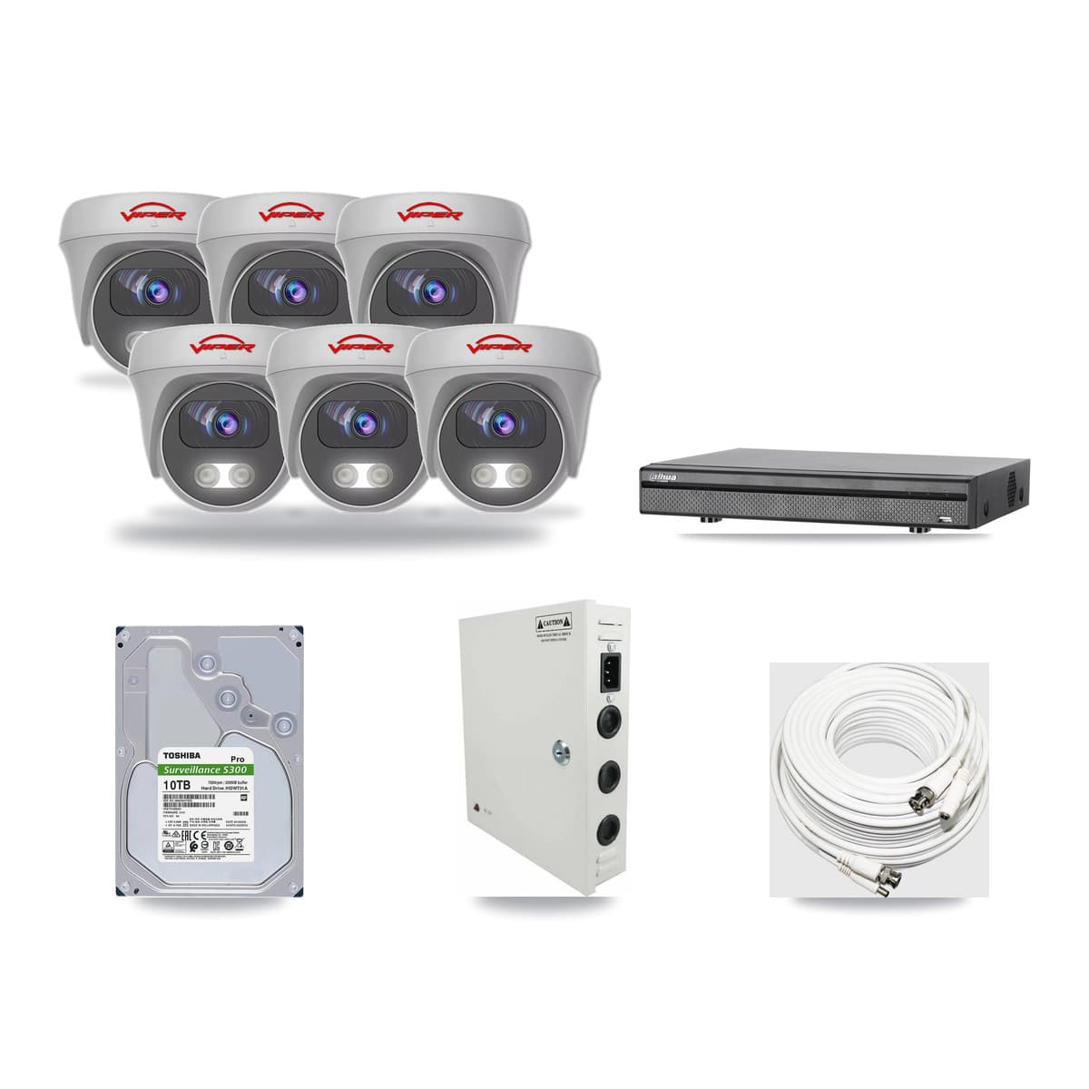 Viper & Dahua 8-Channel 5MP CCTV Kit — 6 Cameras + 10TB Recording - Image 1
