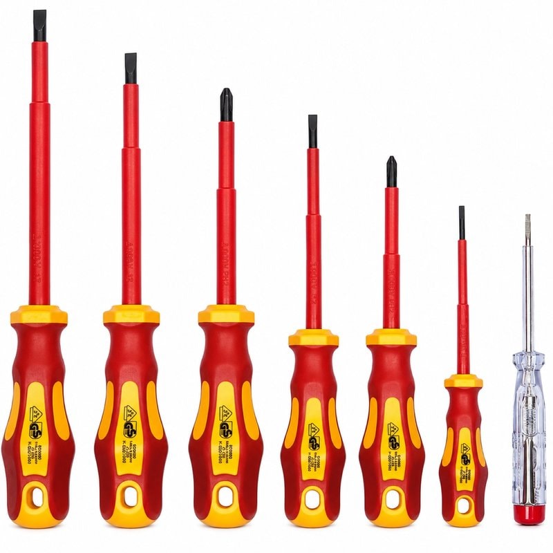 WIESEMANN 1893 VDE Screwdriver Set 7 Piece with Voltage Tester