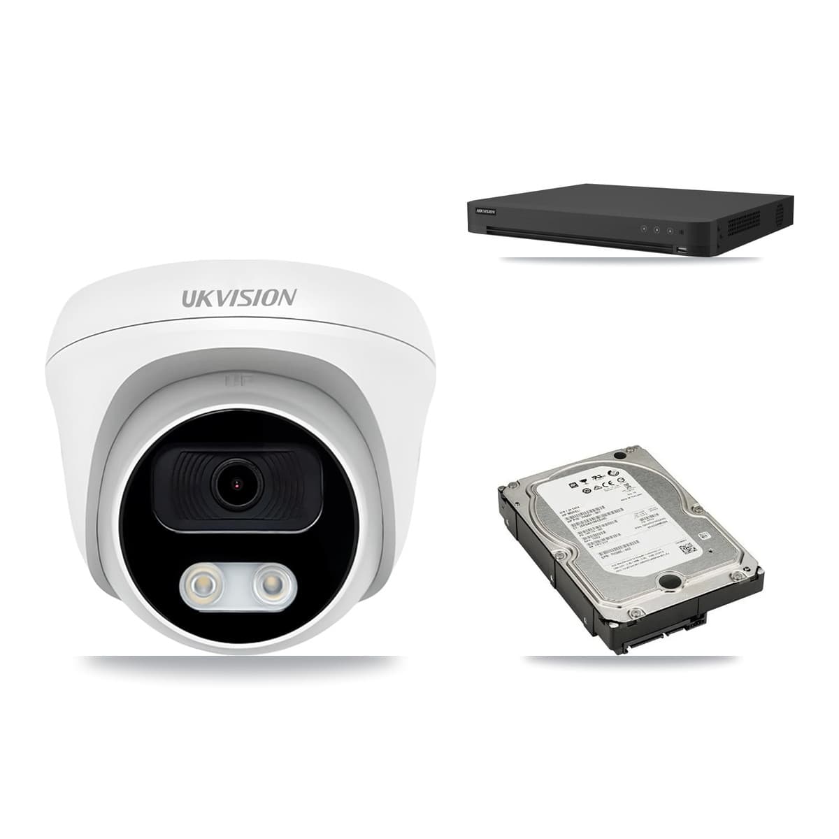 Hikvision 16-Channel 4K CCTV Kit — 10 UKVISION Cameras + 12TB Recording (IDS-7216HUHI Recorder)