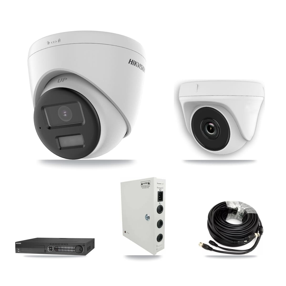 Hikvision 32-Channel 2MP – 4K CCTV Kit — 12 4K Turret + 1 White 2MP Dome Cameras + 4× 8TB Recording