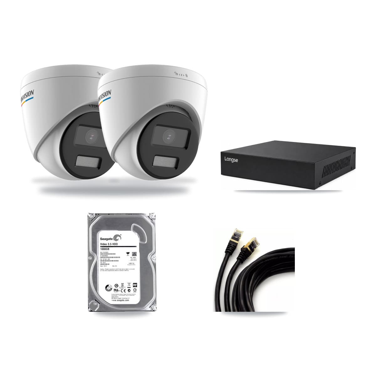 Hikvision & Longse 8-Channel 2MP CCTV Kit — 2 Turret Cameras + 1TB Recording - Image 1