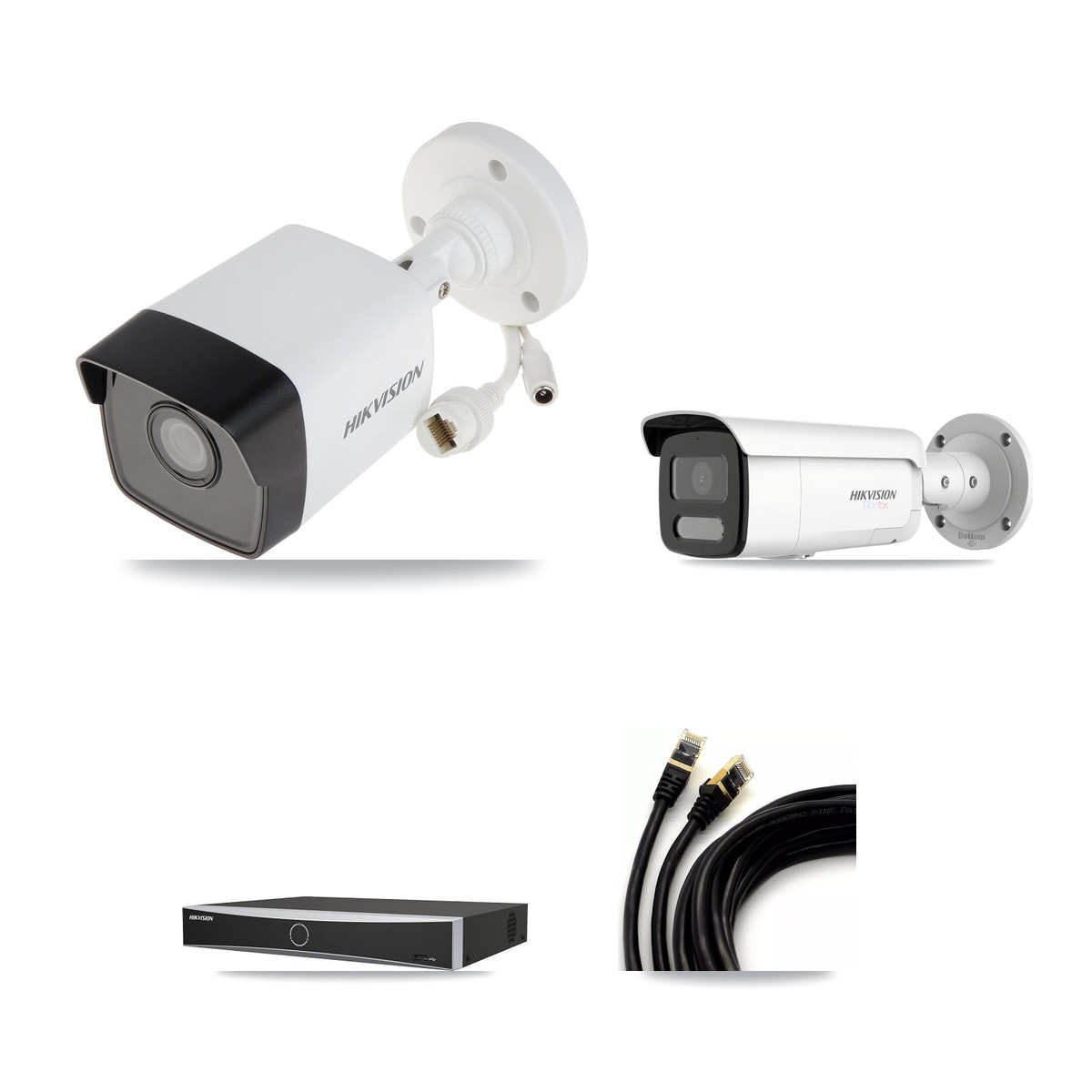 Hikvision 4-Channel 5MP – 4K CCTV Kit — 1 5MP + 1 White 4K Bullet Cameras + 4TB Recording