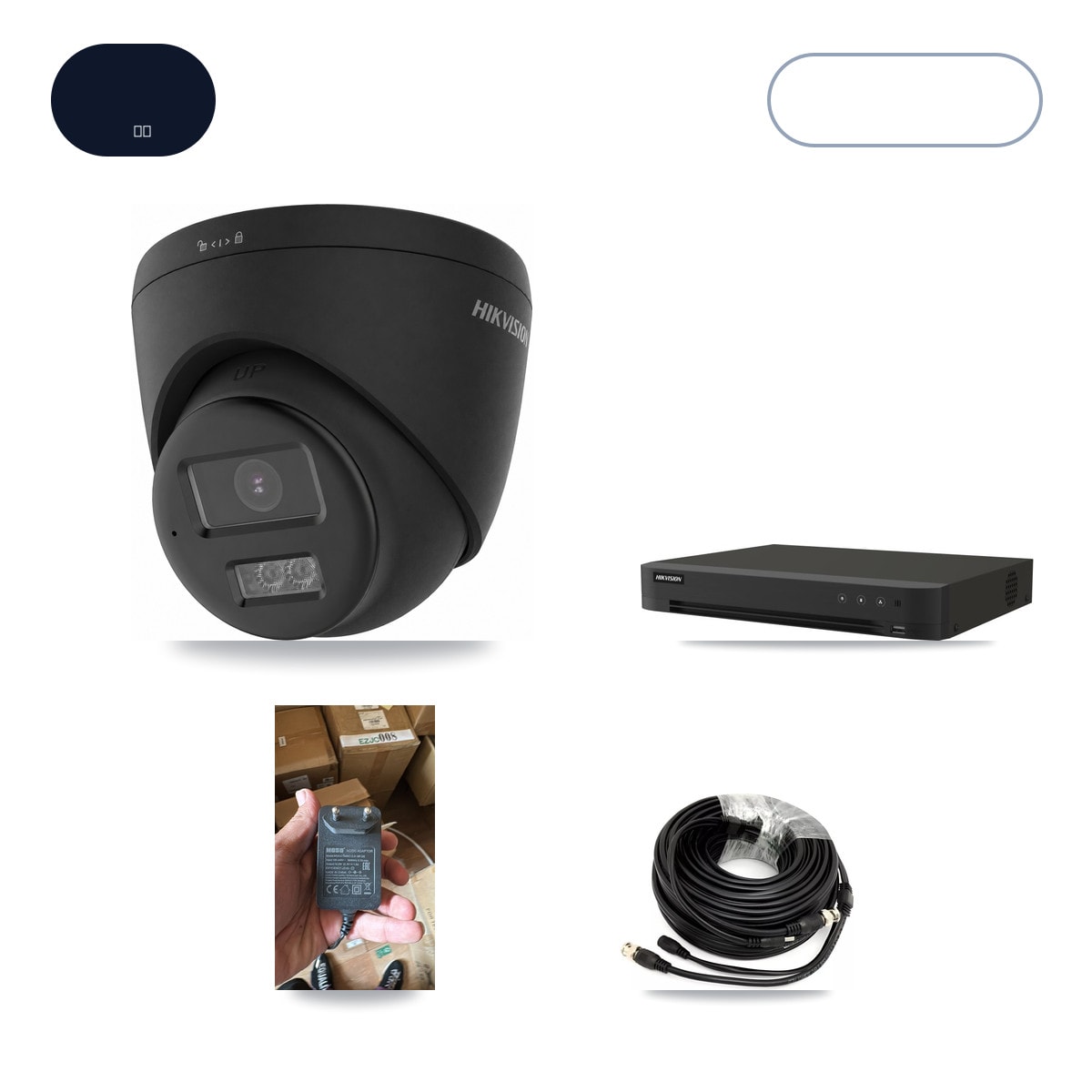 Hikvision IDS-7208HUHI-M1/XT 8-Channel DVR CCTV Kit — 1× DS-2CE78U0T-LTS-Black 4K Camera + 3TB HDD