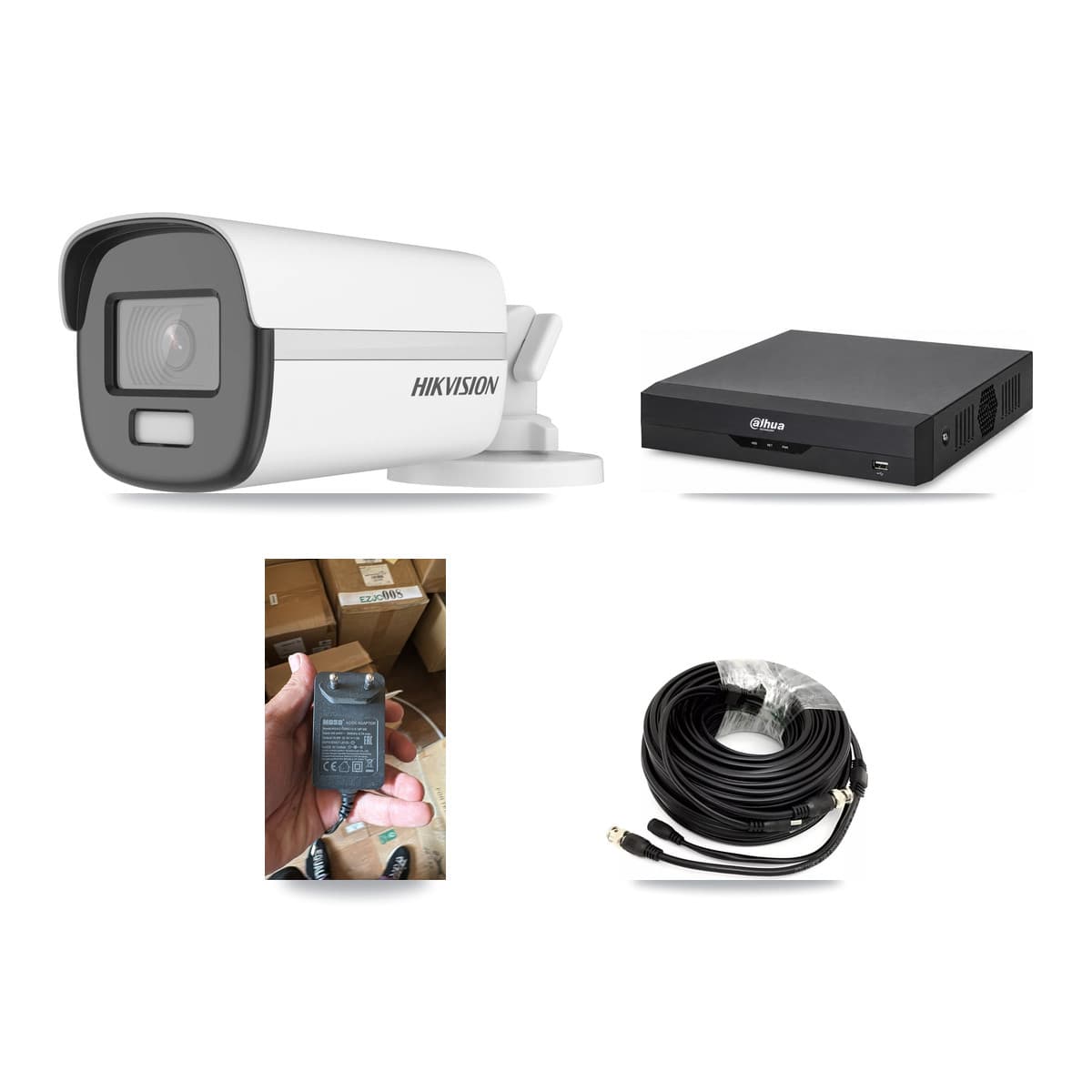 Hikvision & Dahua 4-Channel 4K CCTV Kit — 1 Bullet Camera + 3TB Recording