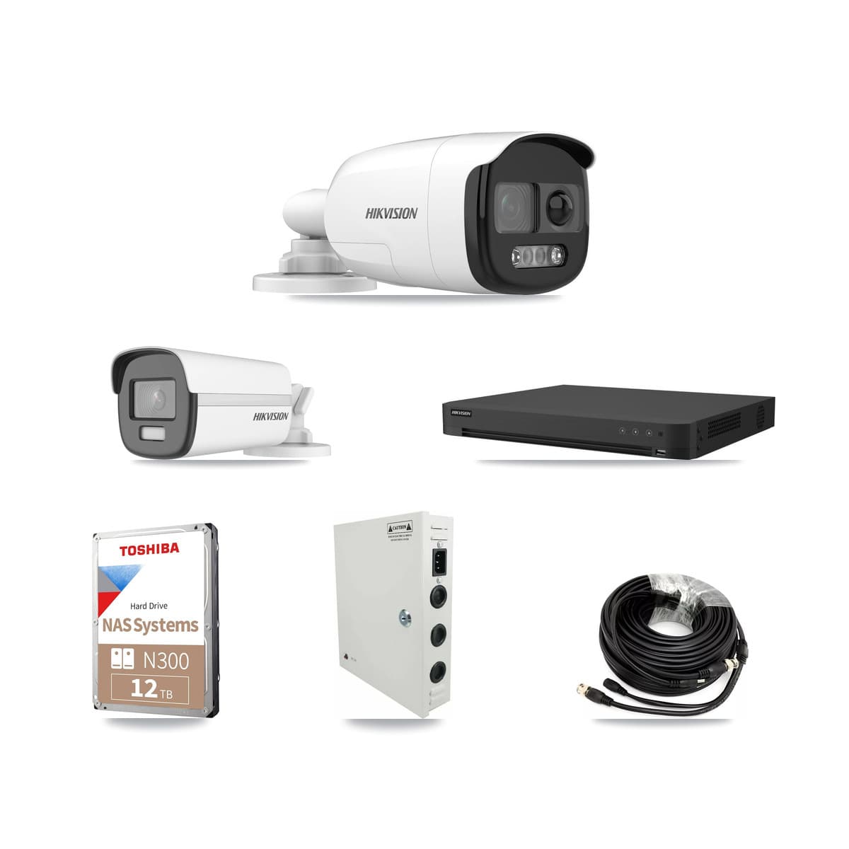 Hikvision 16-Channel 5MP – 4K CCTV Kit — 11 5MP + 5 4K Bullet Cameras + 2× 12TB Recording - Image 1