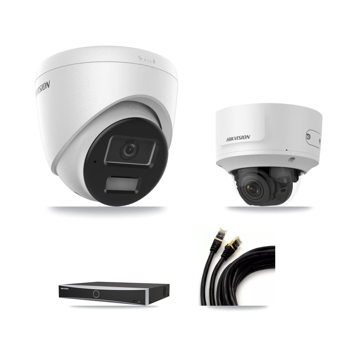 Hikvision 4-Channel 2MP – 4MP CCTV Kit — 2 4MP Turret + 1 2MP Dome Cameras + 3TB Recording