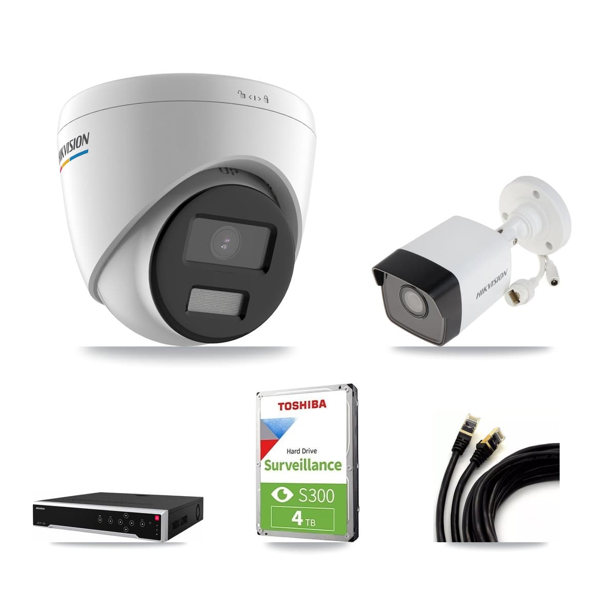 Hikvision 32-Channel 2MP – 5MP CCTV Kit — 1 5MP Bullet + 4 2MP Turret Cameras + 4TB Recording