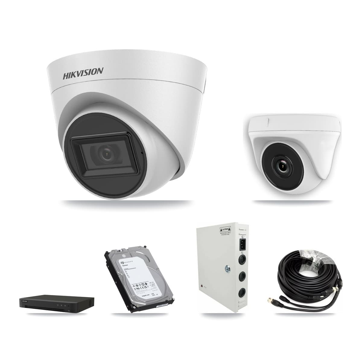 Hikvision 16-Channel 2MP – 5MP CCTV Kit — 11 White 5MP Turret + 5 White 2MP Dome Cameras + 6TB Recording - Image 1