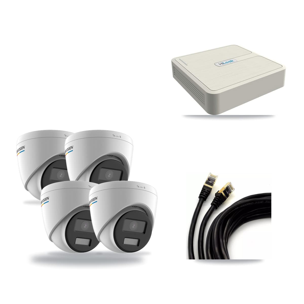 Hikvision & HiLook 8-Channel 2MP CCTV Kit — 4 Turret Cameras + 3TB Recording (NVR-108H-D Recorder) - Image 1