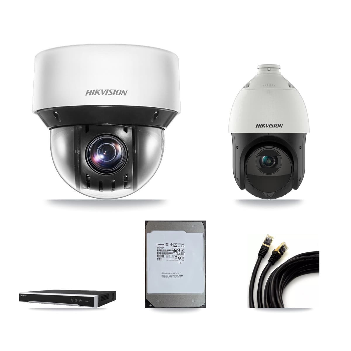 Hikvision 16-Channel 4MP CCTV Kit — 1 DS-2DE4425IW + 14 DS-2DE4A425IW PTZ Cameras + 14TB Recording (DS-7616NI-M2 Recorder) - Image 1