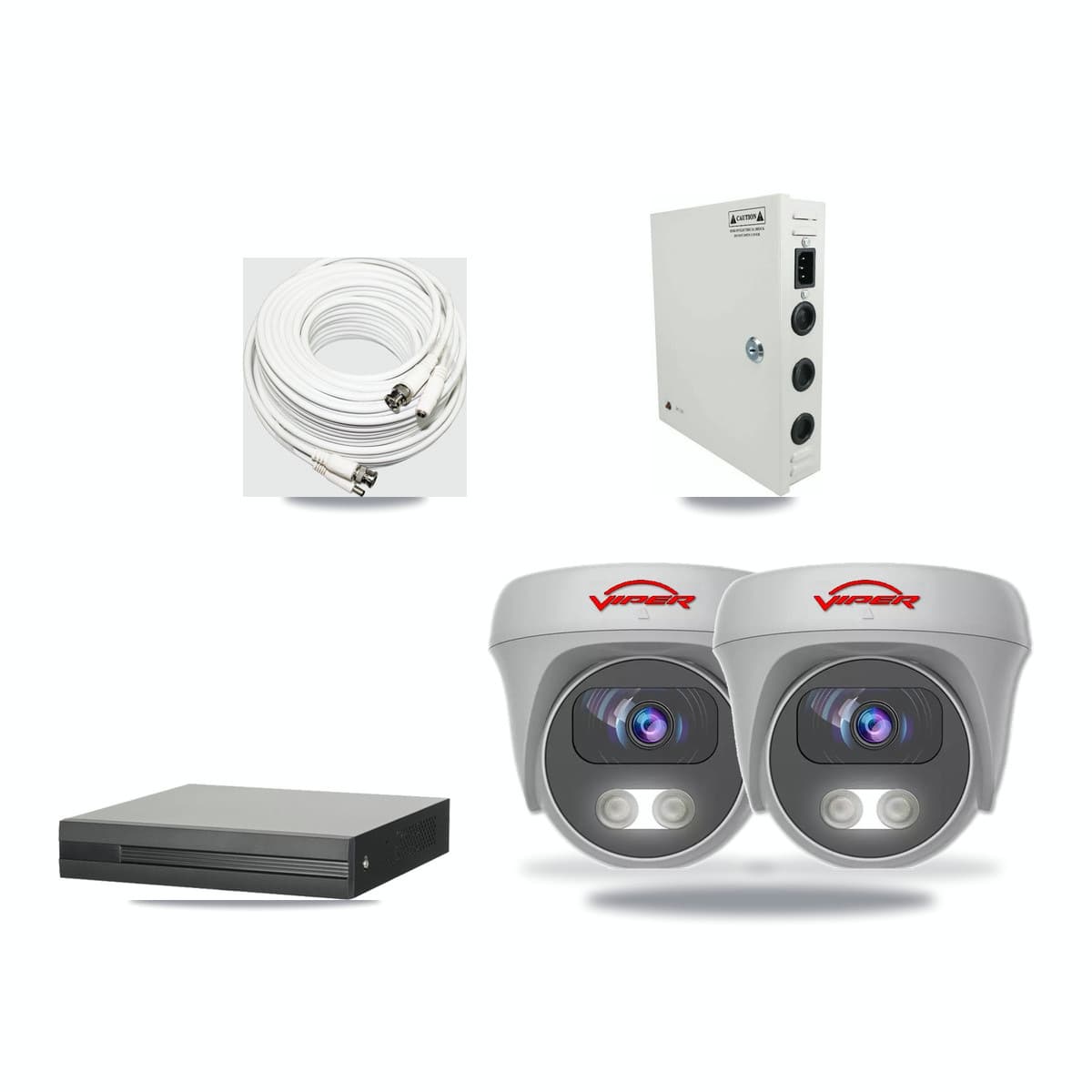 4-channel CCTV kit: 2 cameras (2× 5MP Camera), 1TB hard drive