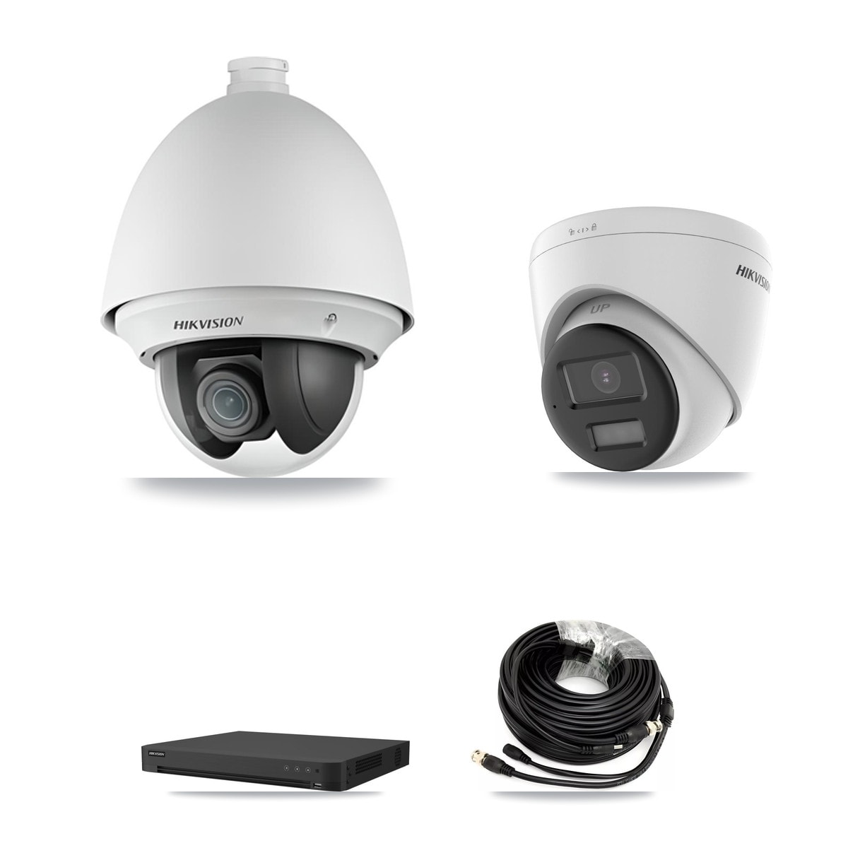 Hikvision iDS-7216HUHI-M2/XT 16-Channel DVR CCTV Kit — 1× DS-2AE4225T-A 2MP Ptz + 1× DS-2CE78U0T-LPTS 4K Turret Cameras + 3TB HDD