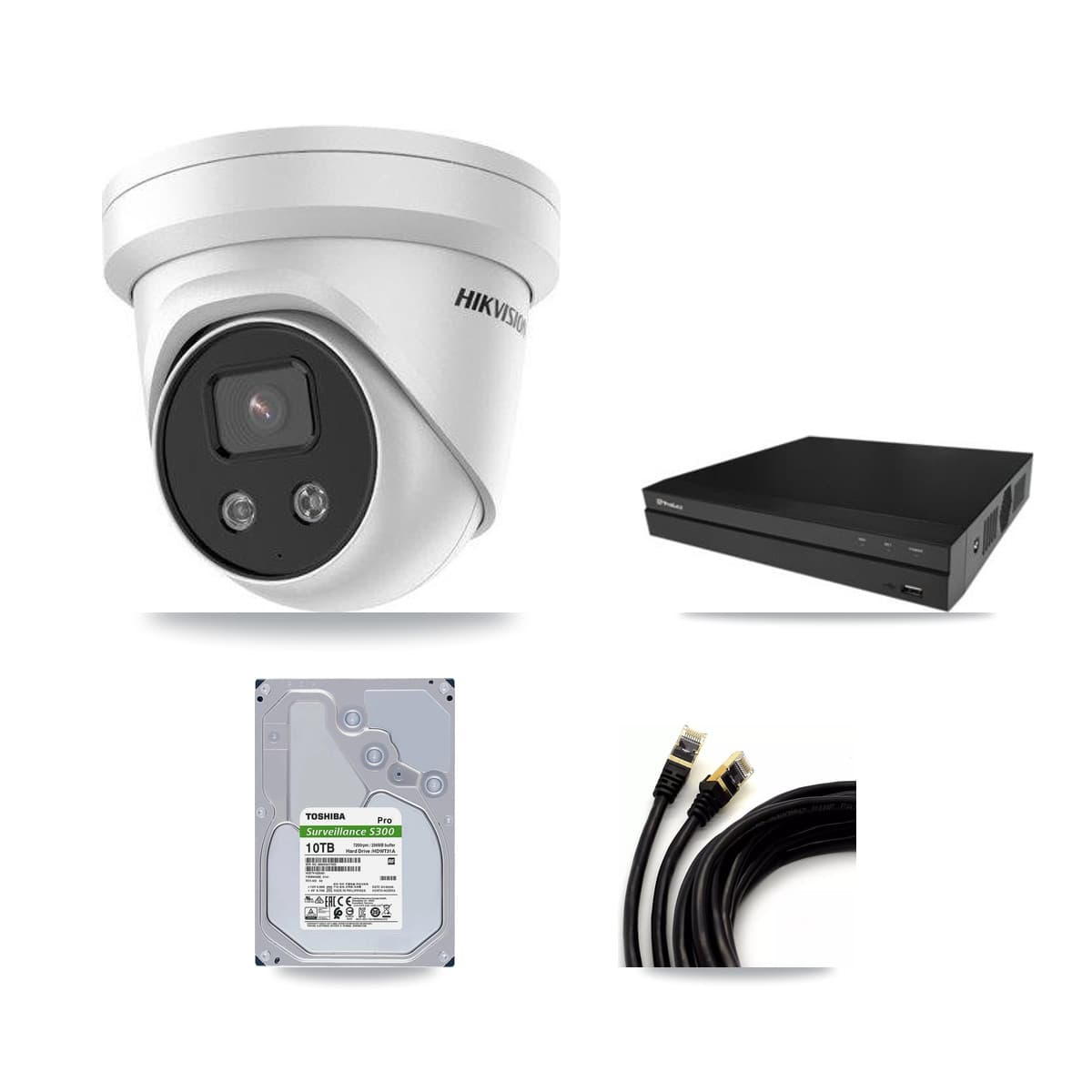 Hikvision & Prolux 16-Channel 5MP CCTV Kit — 8 DS-2CD3356G2 Turret Cameras + 10TB Recording