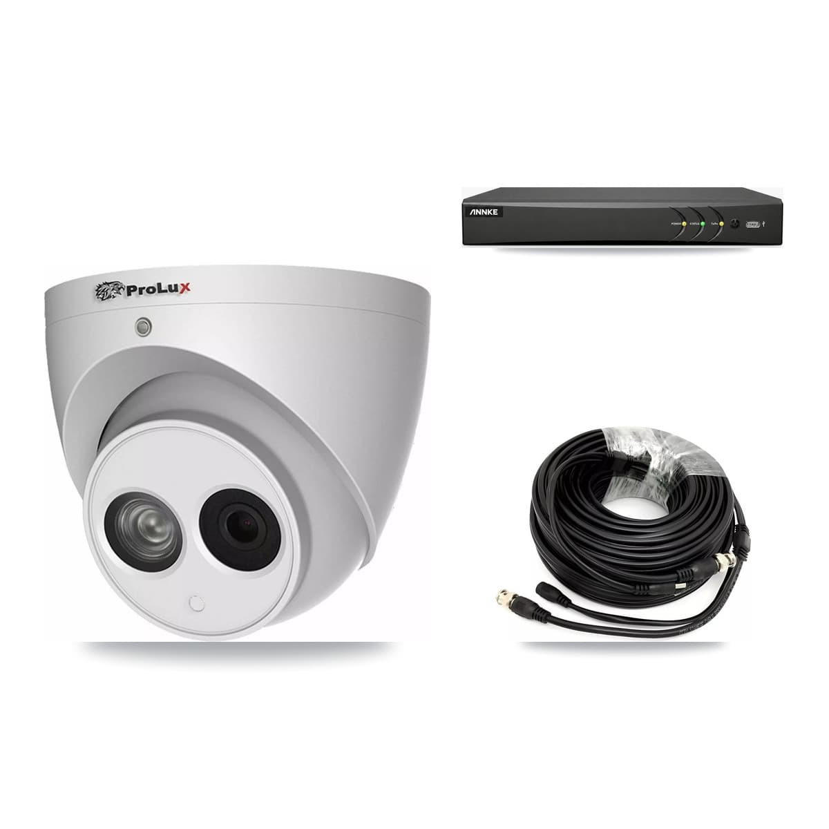 Prolux & ANNKE 4-Channel 4MP CCTV Kit — 2 Turret Cameras + 3TB Recording