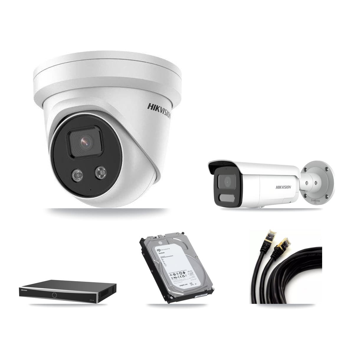 Hikvision 16-Channel 4MP – 5MP CCTV Kit — 1 4MP Bullet + 4 5MP Turret Cameras + 6TB Recording - Image 1
