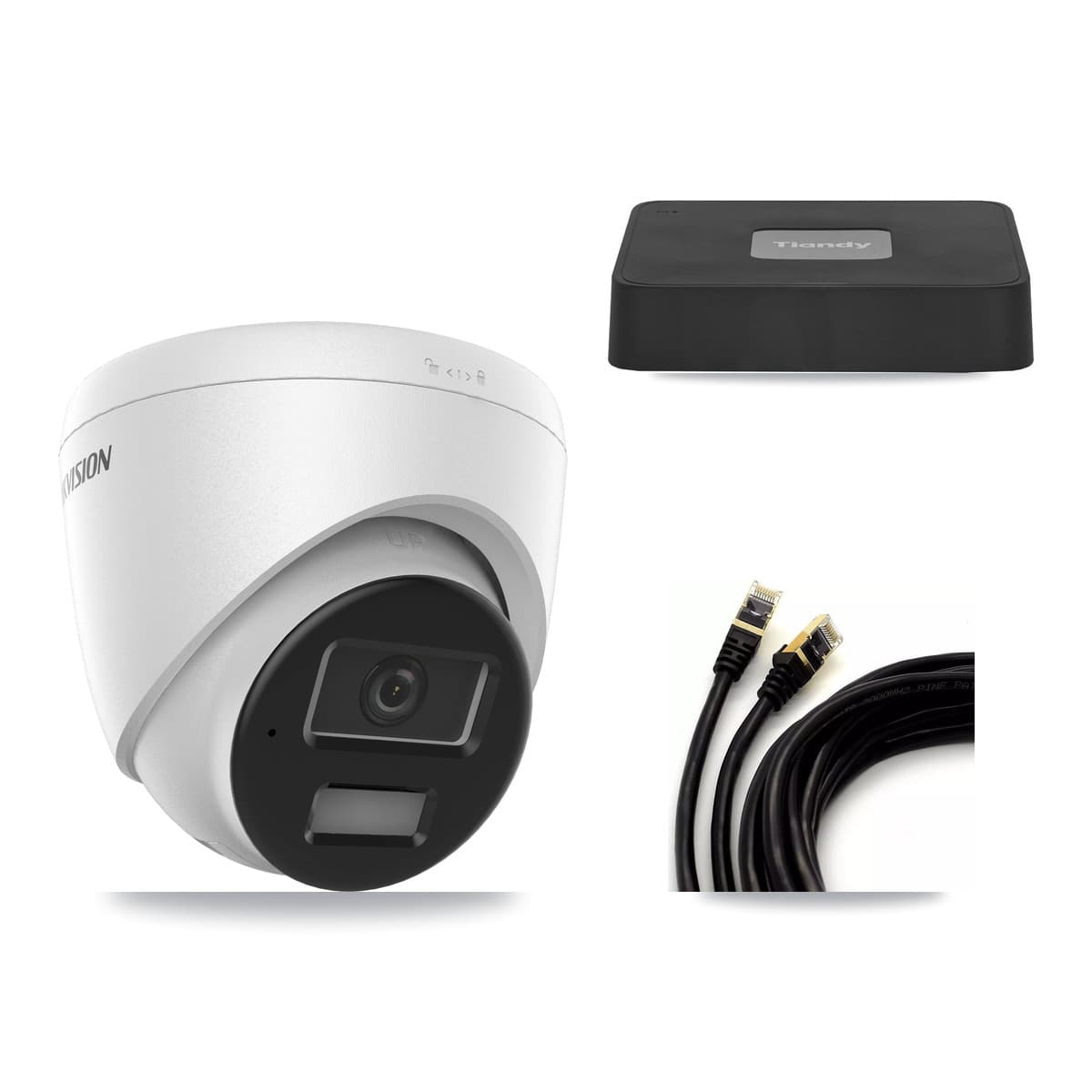 Hikvision & Tiandy 4-Channel 4MP CCTV Kit — 2 DS-2CD1343G2 Turret Cameras + 3TB Recording