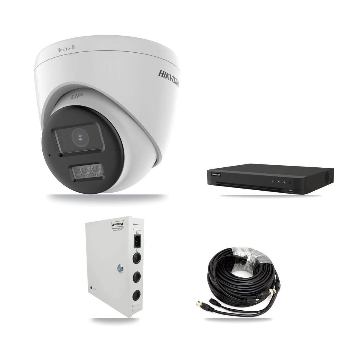 Hikvision 16-Channel 5MP CCTV Kit — 12 DS-2CE78K0T-LTS Turret Cameras + 8TB Recording (IDS-7216HQHI-M1/XT Recorder)