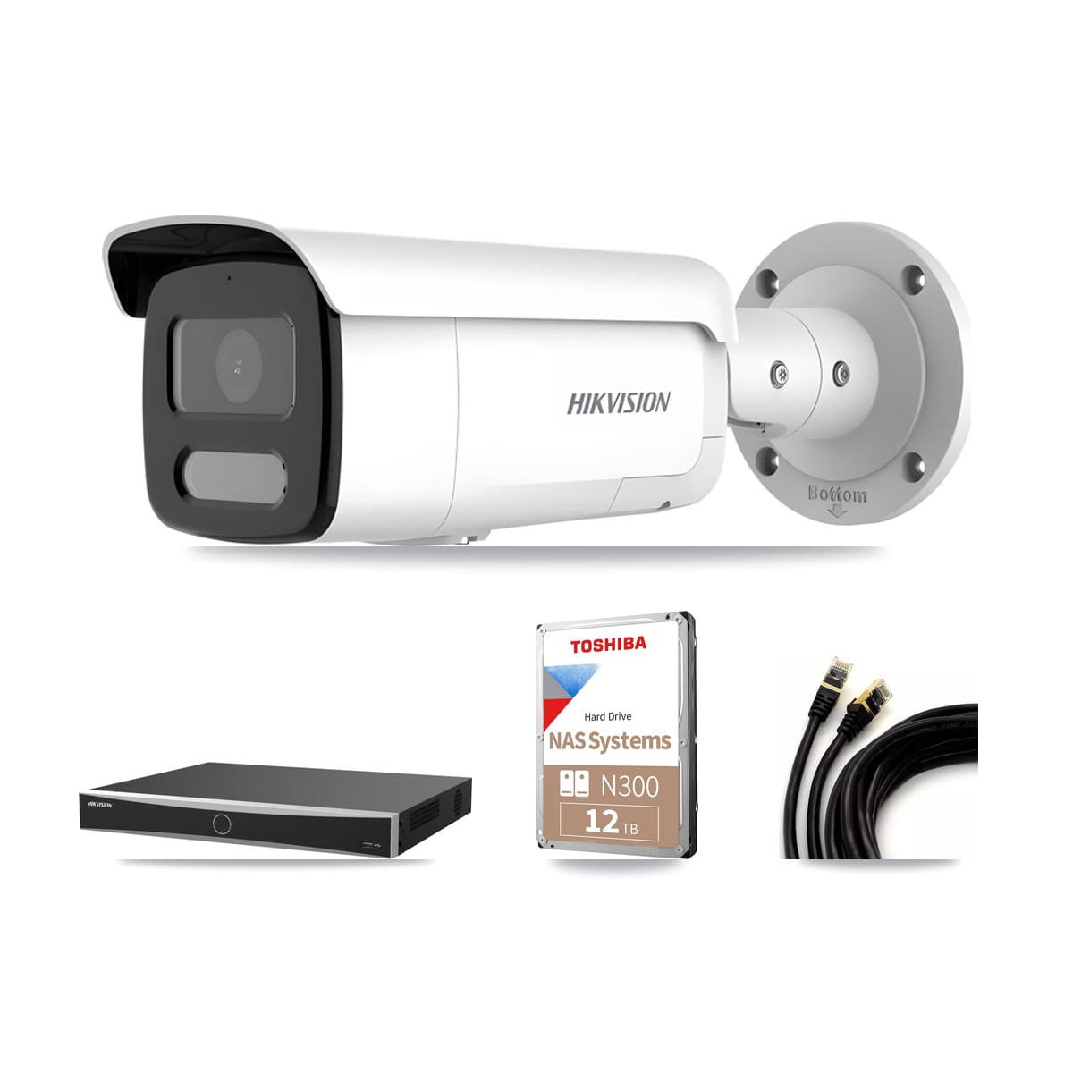 Hikvision 16-Channel 4MP CCTV Kit — 9 Bullet Cameras + 12TB Recording (DS-7616NXI Recorder)