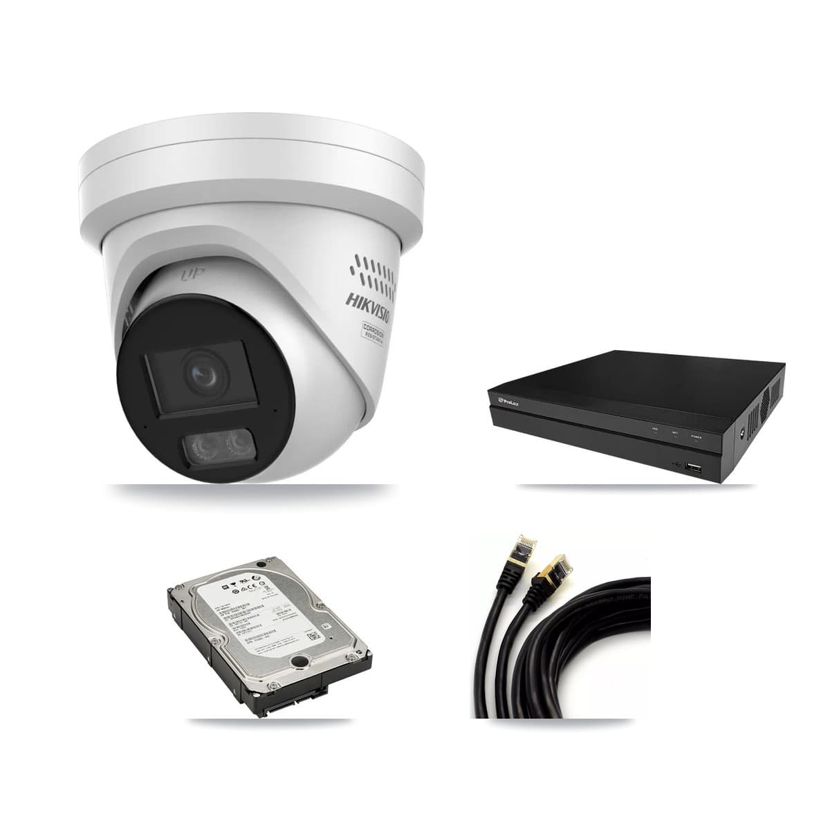Prolux 8-Channel 4MP – 5MP CCTV Kit — 3 4MP Turret + 1 5MP Dome Cameras + 5TB Recording