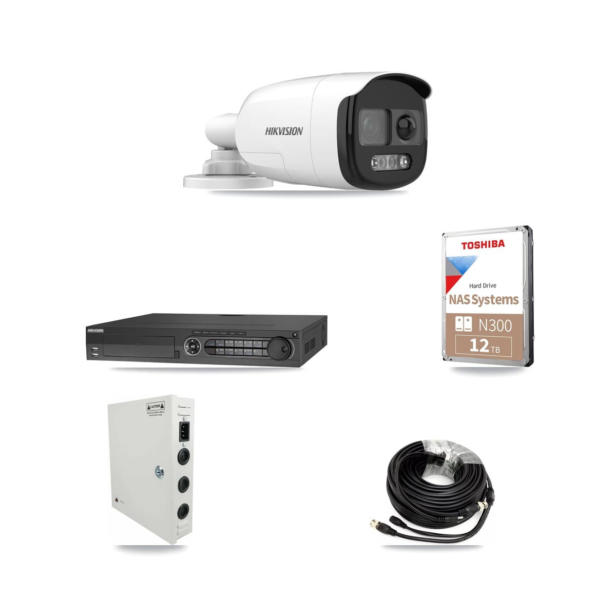 Hikvision 32-Channel 5MP CCTV Kit — 28 DS-2CE12KF3T Bullet Cameras + 3× 12TB Recording