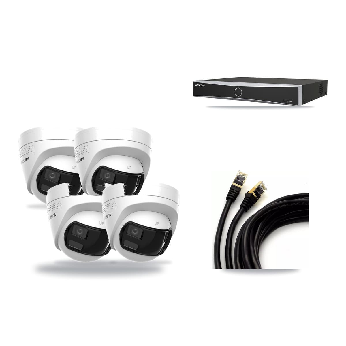 Hikvision 4-Channel 4K CCTV Kit — 4 DS-2CD1383G2P Turret Cameras + 3TB Recording - Image 1