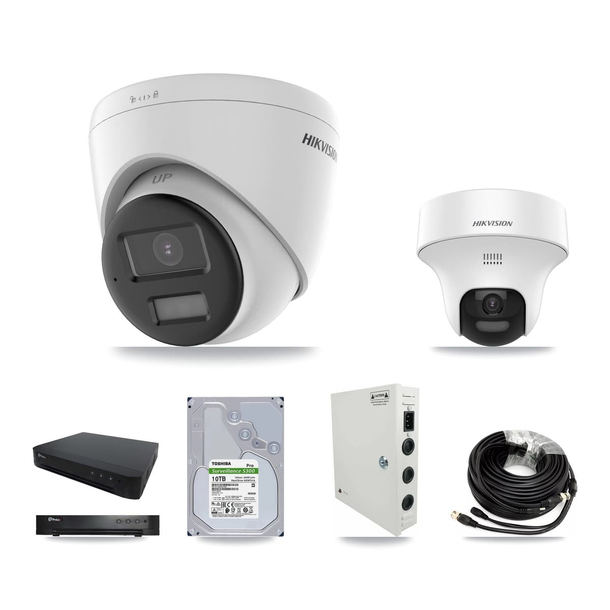 Hikvision & Prolux 16-Channel 5MP CCTV Kit — 1 DS-2CE70K0T + 13 DS-2CE78K0T Turret Cameras + 10TB Recording