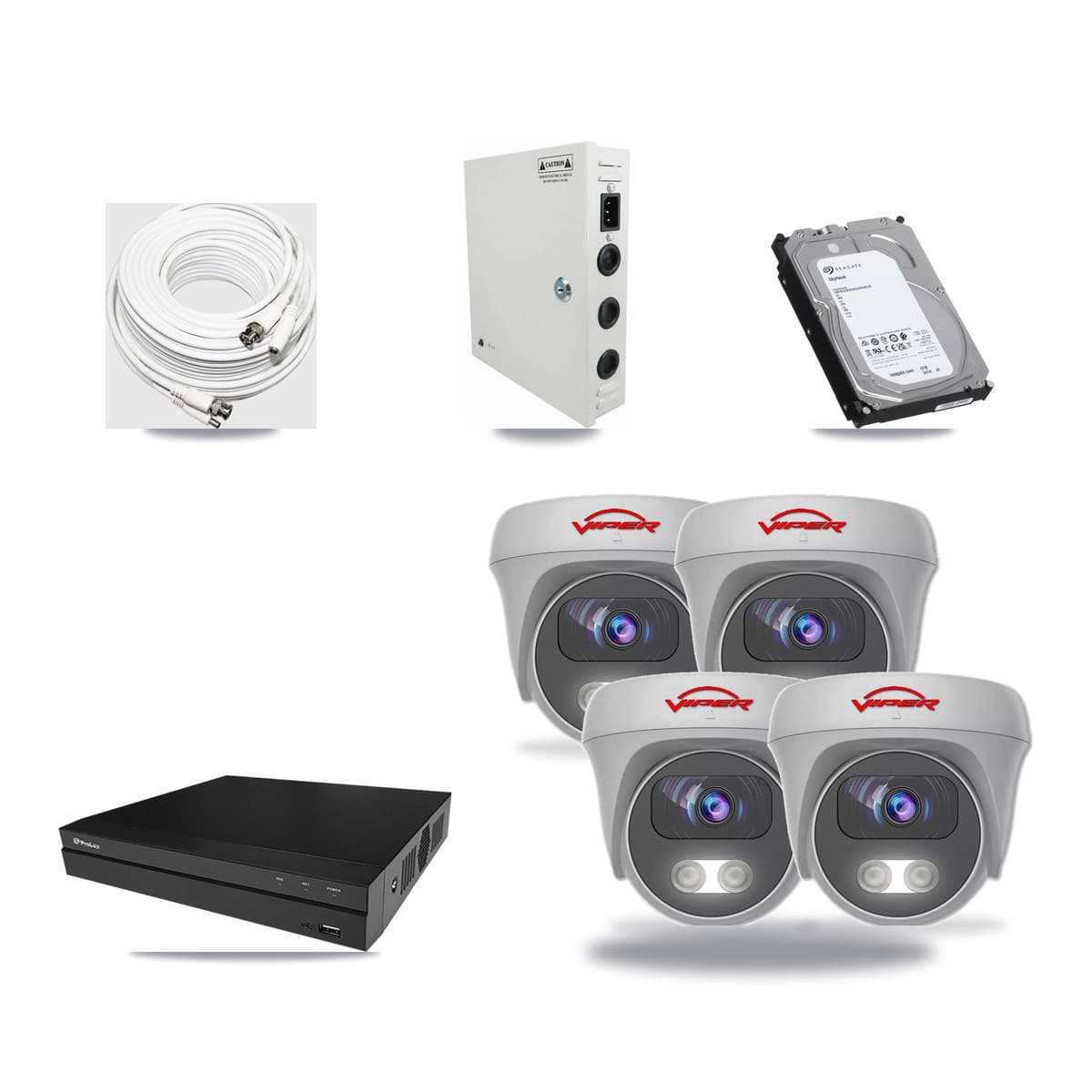 Prolux 8-channel CCTV kit: 4 cameras (4× 5MP Camera), 6TB hard drive