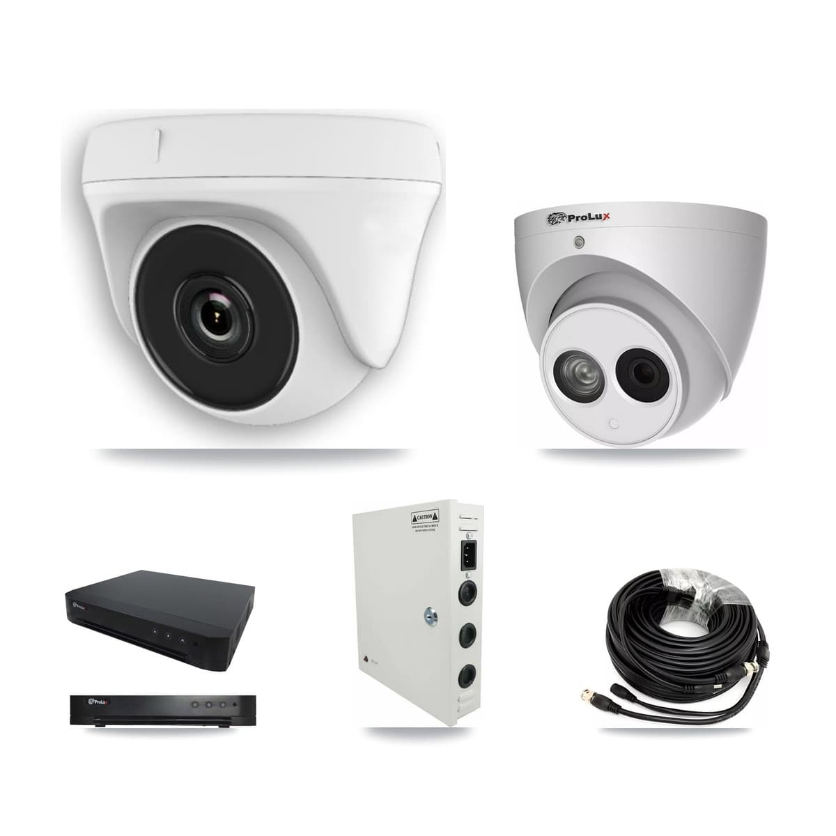 Prolux 16-Channel 2MP – 4MP CCTV Kit — 11 White 2MP Dome + 1 4MP Turret Cameras + 8TB Recording (PXD-8216 Recorder)