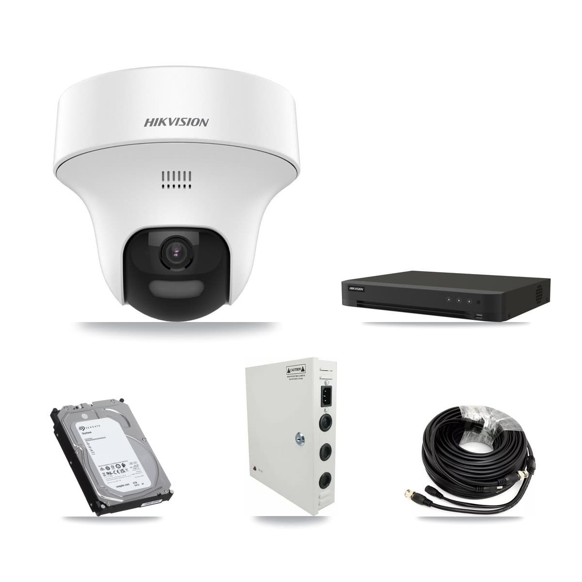 Hikvision 16-Channel 5MP CCTV Kit — 10 DS-2CE70K0T Turret Cameras + 6TB Recording (IDS-7216HQHI Recorder)