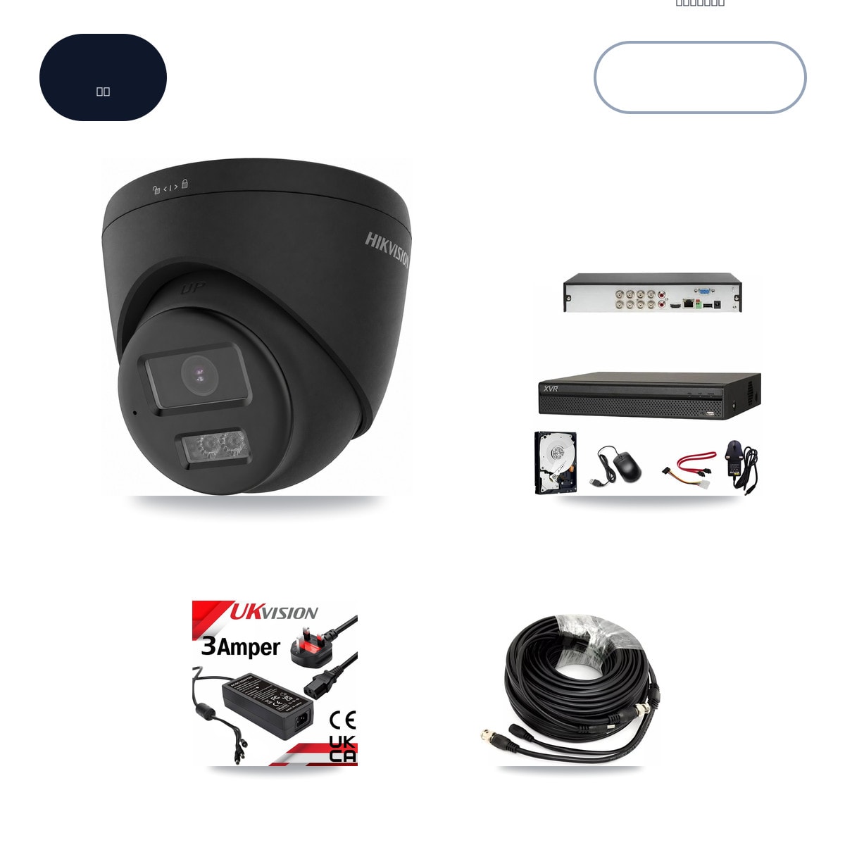 Dahua XVR-3108AD-4K 8-Channel DVR CCTV Kit — 4× Hikvision DS-2CE78U0T-LTS-Black 4K Cameras + 6TB HDD