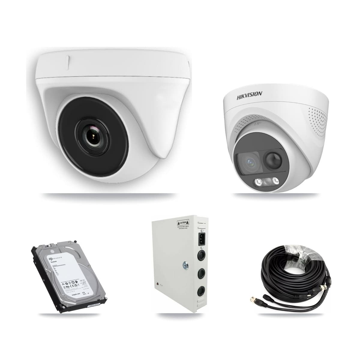 Hikvision 32-Channel 2MP – 5MP CCTV Kit — 6 DS-2CE72KF3T 5MP Turret + 13 White HDT-2MP-N20W 2MP Dome Cameras + 3× 6TB Recording (DS-7332HQHI Recorder)