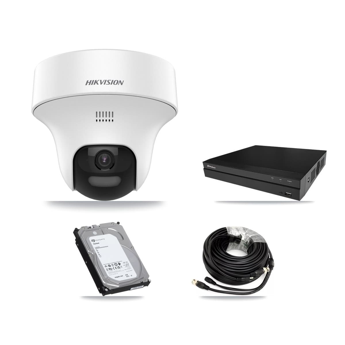 Hikvision & Prolux 8-Channel 5MP CCTV Kit — 8 DS-2CE70K0T Turret Cameras + 2× 6TB Recording