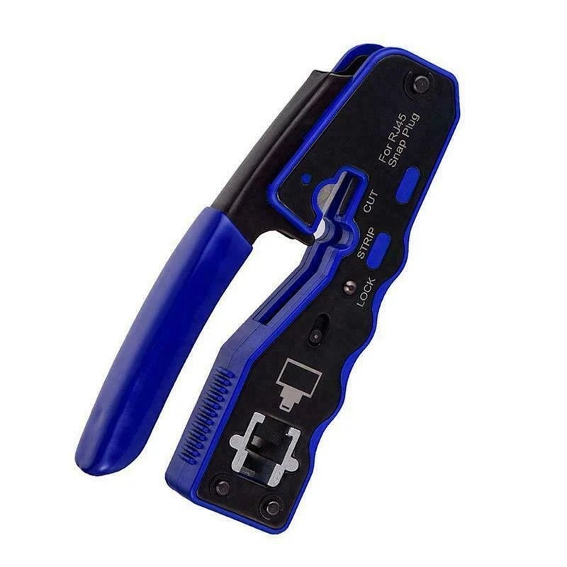 Pass Through RJ45 Crimp Tool for CAT6A CAT6 CAT5e Ethernet Connectors