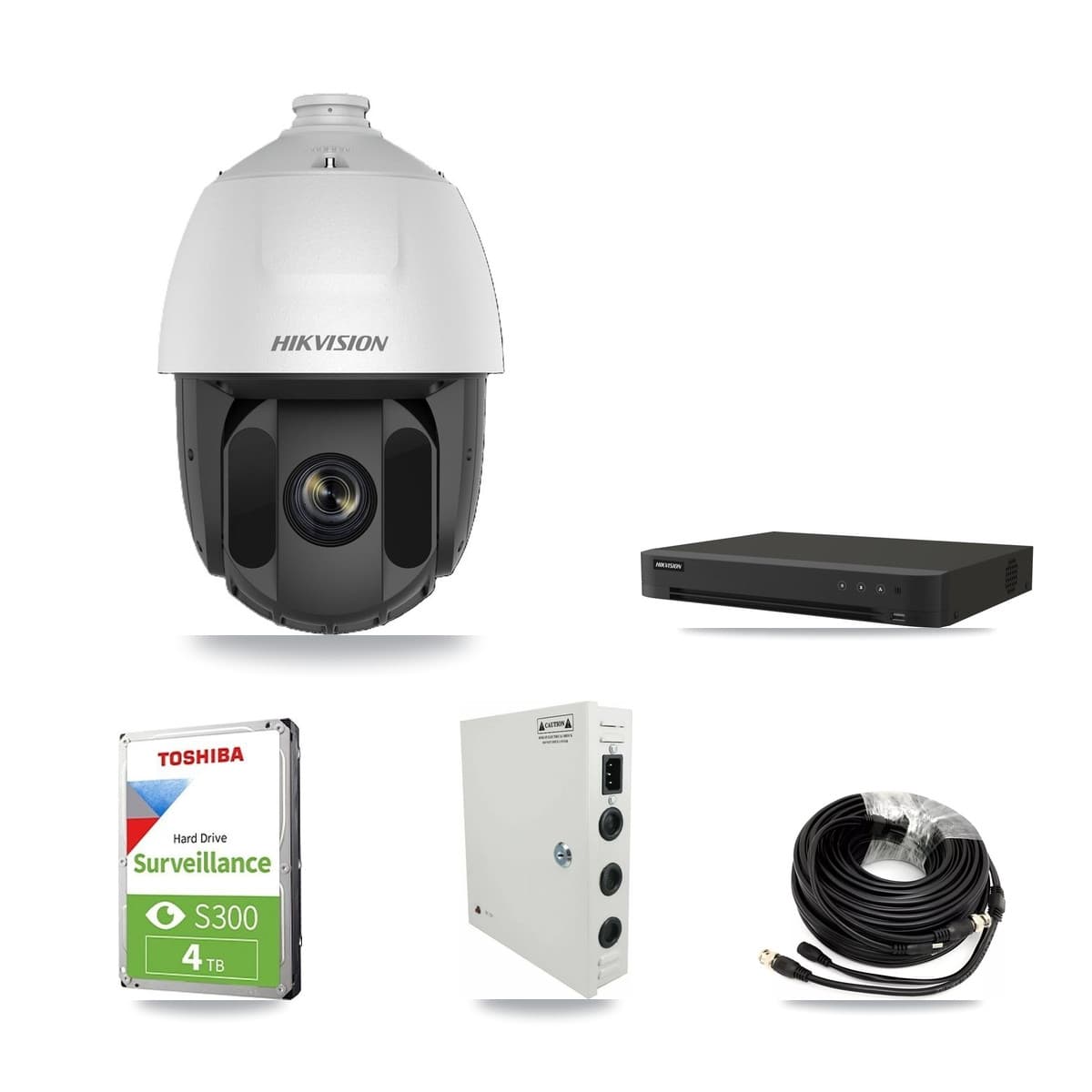 Hikvision 16-Channel 2MP CCTV Kit — 6 DS-2AE5225TI PTZ Cameras + 4TB Recording (IDS-7216HQHI Recorder) - Image 1