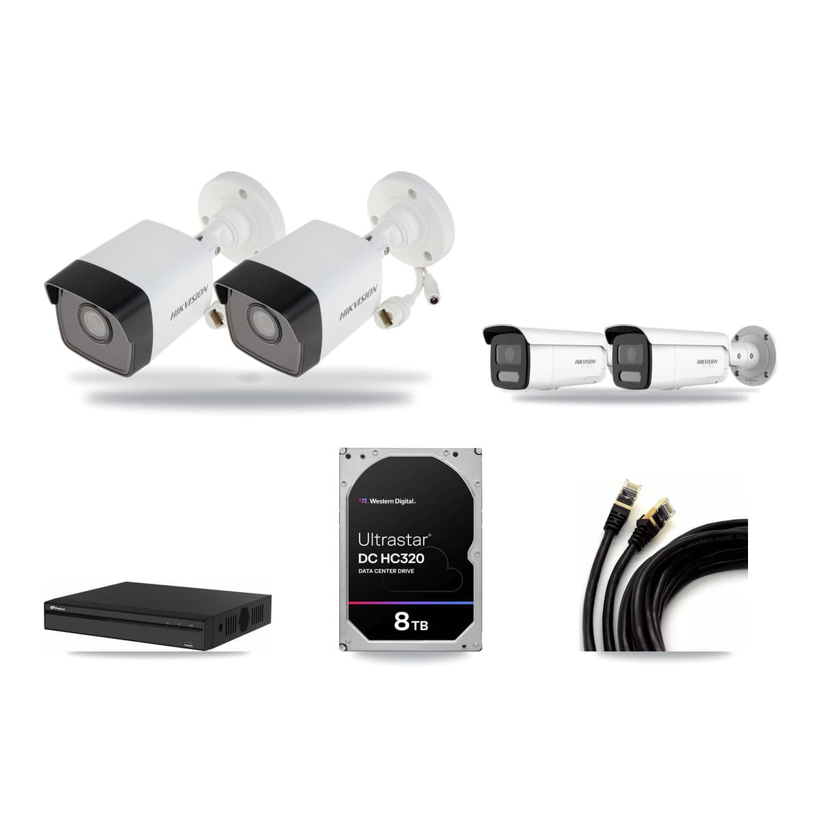 Hikvision & Prolux 4-Channel 5MP – 4K CCTV Kit — 2 5MP + 2 4K Bullet Cameras + 8TB Recording - Image 1