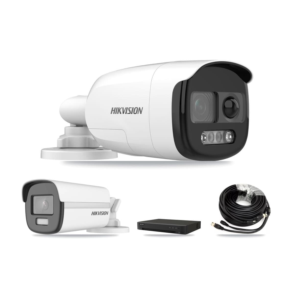 Hikvision 8-Channel 5MP – 4K CCTV Kit — 4 DS-2CE12KF3T-PIRXO 5MP + 1 DS-2CE12UF3T-E 4K Bullet Cameras + 8TB Recording (IDS-7208HUHI-M1/XT Recorder)