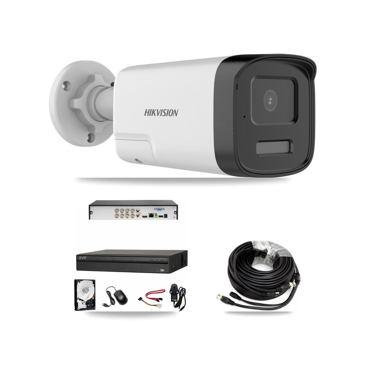 Hikvision & Dahua 8-Channel 5MP CCTV Kit — 2 DS-2CE17K0T Bullet Cameras + 3TB Recording (XVR-3108AD Recorder)