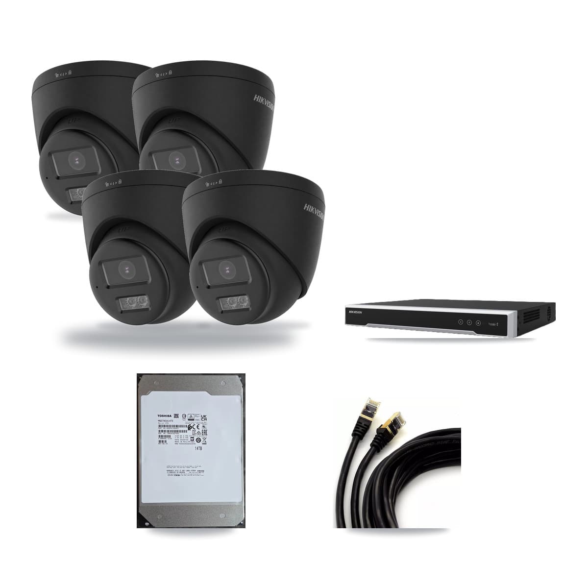 Hikvision 8-Channel 5MP – 4K CCTV Kit — 4 4K Turret + 1 5MP Dome Cameras + 14TB Recording - Image 1