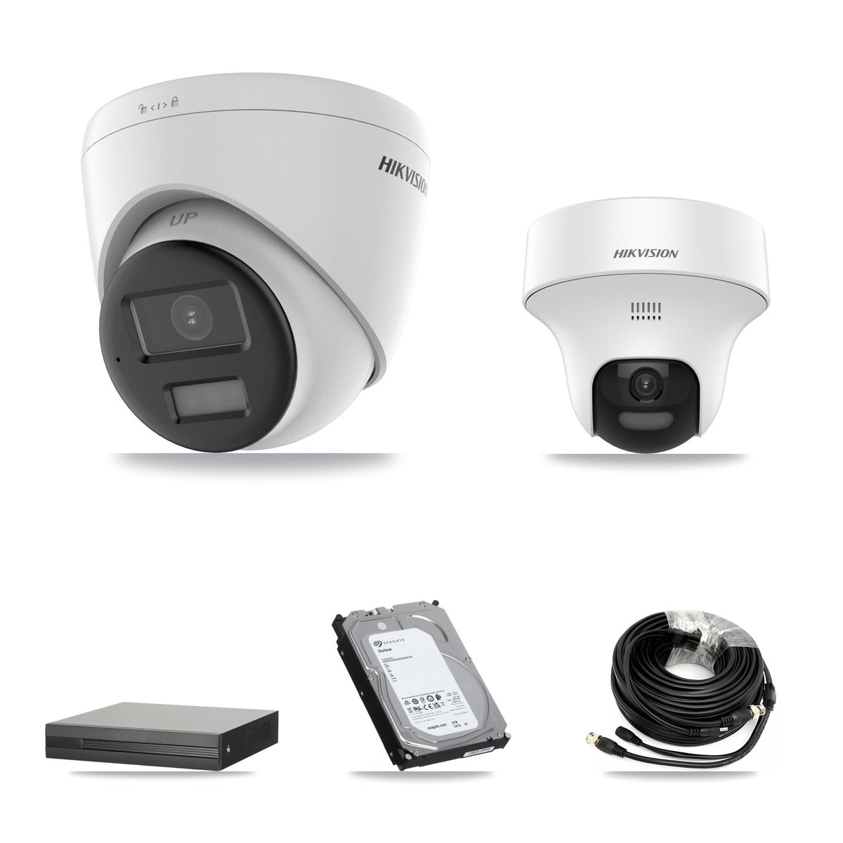 Hikvision 8-Channel 5MP CCTV Kit — 1 DS-2CE70K0T-PTLTS + 3 DS-2CE78K0T-LPTS Turret Cameras + 6TB Recording (XVR-3108HS-5MP-LITE Recorder) - Image 1