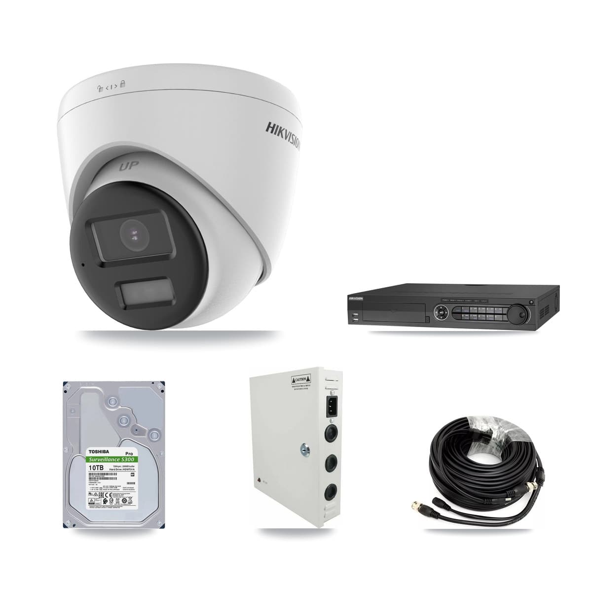 Hikvision 32-Channel 4K CCTV Kit — 32 Turret Cameras + 2× 10TB Recording